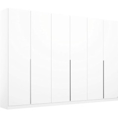 Rauch Möbel Alabama drēbju skapis, balts, veramo durvju skapis, 6 durvis, komplektā ietilpst 3 apģērbu pakaramie un 3 plaukti, 271 x 210 x 54 cm (platums x augstums x dziļums)