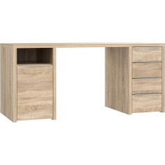 Forte Calpe rakstāmgalds ar 1 durvīm un 4 atvilktnēm, koka, Sonoma ozols, 160 x 72,2 x 60 cm