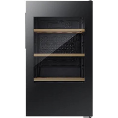 Hisense RW12D4NWG0 30 pudeļu vientemperatūras UV stikla vīna pagrabs ar koka plauktiem Displejs Touch LED apgaismojums