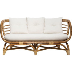 Atmosphera Createur D'interieur Atmosphera Farah rotangpalmas dīvāns 2-vietīgs balts