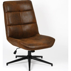 Meuble Cosy Atpūtas krēsls ar regulējamu augstumu Rocker funkcija Atpūtas krēsls 360 ° rotējošs mīkstās krēsls guļamistabai Dzīvojamā istaba Zamšādas brūns