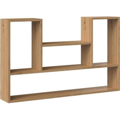 Vbchome Sienas plaukts ar 4 plauktiem, 100 x 16 x 60 cm, Meistara ozolkoka grāmatu skapis, piekaramais plaukts, biroja plaukts, koka mēbeles no MDF paneļa guļamistabai, viesistabai, bērnu istabai, moderns amatnieka ozols