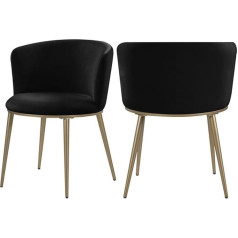 Meridian Furniture Skylar Collection moderns mīkstināts pusdienu krēsls ar noapaļotu atzveltni un izturīgām dzelzs kājām, 23,5