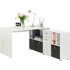 Fmd Möbel 353-001 Rakstāmgalds leņķa kombinācijā Aptuveni 136 x 75 x 68 cm, plaukts aptuveni 137 x 71 x 33 cm, balts