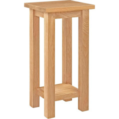 Hallowood Furniture WAV-COF550 Waverly ozolkoka augu statīvs ar plauktu Mazs masīvkoka priekšnams Tālruņa sānu lampa Naktsgaismas gals Vannas istaba Neregulāra vienība Brūns M