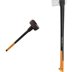 Fiskars Sledge Hammer 5kg svars Oglekļa tērauds XXL 1001618 & šķelšanas cirvis garums 91cm nepielipstošs augstas kvalitātes tērauda asmens / stikla šķiedras pastiprināta plastmasas rokturis X27-XXL 2,7kg
