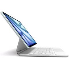 Dracool for iPad Air 13 Inch Keyboard 2024, iPad Pro 12.9 korpuss ar tastatūru (6/5/4/3./5.) Gen ar trekpadu, magnētiskais, brīvi peldošais, izgaismots, Magic Type Keyboard Case QWERTZ, balts
