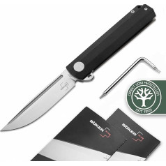 BÖKER PLUS® Cataclyst 42 - Īpaši ass rokas nazis ar slīpējošu savienojumu - EDC saliekamais nazis, kas atbilst 42a standarta prasībām - maza izmēra G10 flipper kabatas nazis dāvanu kastītē (Cataclyst 42)