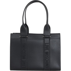 Love Moschino Melna dāmu somiņa ar izšūtu logotipu tonis uz toņa