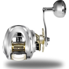 GREOHNMPAW Ganzmetallgehäuse, Drop-Casting-Rolle, Große Hochsee-Angelrolle, Salzwasser, Wasserdicht, Rechte Hand