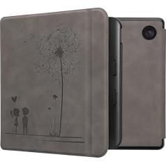 kwmobile Korpuss saderīgs ar Kobo Kobo Kobo Libra Colour/Tolino Vision Colour Case - Mākslīgās ādas pārvalks - Dandelion Love Grey