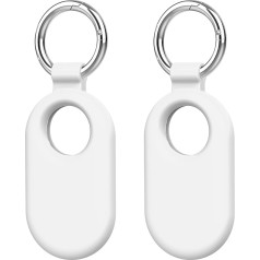 Maecker Tag Tracker turētājs saderīgs ar Samsung Galaxy SmartTag2 Case Atslēgu gredzens Priekšmetu meklētājs Aksesuāri 2 gabali - balts
