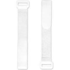 FrogJim Melna Velcro kabeļu siksna ar sprādzi, atkārtoti lietojama Velcro siksna, 20 mm plata, neilona, ar atkārtoti aizveramu Zip maisiņu