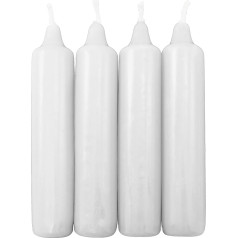 25 adventes sveču iepakojums Balts Aptuveni 25 x 135 mm (25 x 4 gab.) Ziemassvētku eglīšu sveces, piramīdveida sveces, eglīšu sveces, sveces, sveces