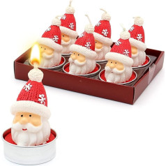 Dekohelden24 6 Ziemassvētku vecīša tējas lampu komplekts Izmēri 4 x 4 x 6 cm 6 cm 6 cm 6 cm 6 cm