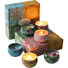 Dāvanas sievietēm, 4 aromātisko sveču dāvanu komplekts, Ziemassvētku dāvanas, Ziemassvētku dekorēšana, aromātiskās sveces no dabīgā sojas vaska, relaksācijas dāvana sievietēm, aromterapija
