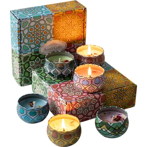 Dāvanas sievietēm, 4 aromātisko sveču dāvanu komplekts, Ziemassvētku dāvanas, Ziemassvētku dekorēšana, aromātiskās sveces no dabīgā sojas vaska, relaksācijas dāvana sievietēm, aromterapija