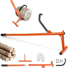 Koku ciršanas pacēlājs 130 cm, koka pacēlājs, koku ciršanas pacēlājs ar grozāmu āķi, atvērums līdz 32 cm, kalts ar grozāmu āķi un neslīdošu rokturi, pacēlājs koku ciršanai, mežsaimniecībai un meža darbiem