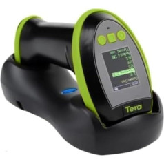 Tera bezvadu 1D 2D QR svītrkodu skeneris: Bluetooth 2.4G bezvadu un USB vadu rokas attēlu svītrkodu nolasītājs: digitālais iestatījumu ekrāns Svītrkodu skenēšana īpaši ātrs skenēšanas ātrums Bluetooth 2.4G bezvadu un USB vadu svītrkodu n