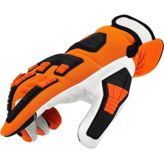 Stocker Schnittschutzhandschuhe für Kettensäge 10/L orange Leder