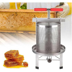 Nerūsējošā tērauda medus ekstrakcijas iekārta, 2-in-1 manuālā prese un ekstraktors ar filtrēšanas maisiņu biškopībai vai komerciālai lietošanai, viegli ekstrahē medu un bišu vasku, 12L tipa a)