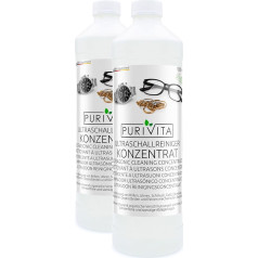 PURIVITA ultraskaņas tīrīšanas līdzeklis - ļoti ekonomisks koncentrāts - tīra brilles, juvelierizstrādājumus, protēzes utt. - ultraskaņas ierīcēm un ultraskaņas vannām - Ultraskaņas tīrīšanas līdzeklis - 2000 ml