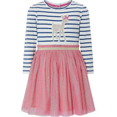 Beilei Creations Meitenes Jersey kleita, kokvilna, karikatūra, izšūta, gadījuma apģērbs, izmērs no 18/24 mēnešiem līdz 10/11 gadiem