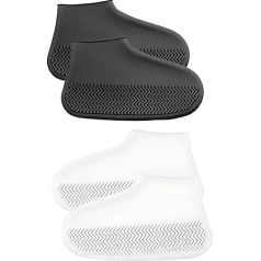 Silikona virsauti, 2 pāri ūdensnecaurlaidīgi lietus apavu pārvalki, neslīdošas silikona lietus virsauti, atkārtoti lietojami pārnēsājamie virsauti lietum, sniega dienai, dubļainiem ceļiem (izmērs: 39-42)