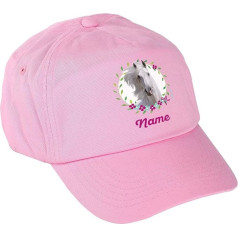 Striefchen® Rozā bezbola cepure meitenēm ar savu vārdu un skaistu zirga motīvu, rozā krāsā