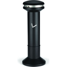 Brīvi stāvoša āra pelnu trauks melns ar 15L tvertni