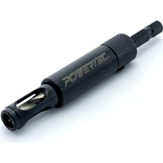 Powertec 71202 5 mm pašcentrējošs urbis caurspīdīga plāksne ar centra un urbšanas līnijām, kas atvieglo izkārtojumu 71202