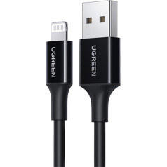 USB-A - iPhone Lightning MFi 2.4A 2m kabelis - melns
