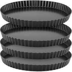 4 iepakojuma nesadalītās pīrāgu pannas 30 cm Loose Base Round Fluted Quiche Pan Liela kūku panna cepšanai Cake Pan Quiche Pan Quiche Pan Quiche Pan Fruit Pie Pan