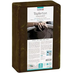 Glorex Keramikas māls bez pārklājuma 5 kg melns