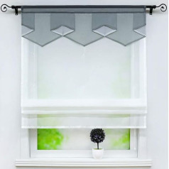 Anita Voile romiešu žalūzijas Modernā lentes rullo žalūzija ar krāsainu apdari Dzīvojamā istaba Caurspīdīgs aizkars ar aukliņu Š x H 140 x 140 cm Pelēks, 1 gab. komplekts