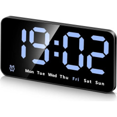 LED digitālais modinātājs, darbināms ar akumulatoru, USB maza izmēra digitālais modinātājs, darbināms ar akumulatoru, digitālais modinātājs, naktsgaldiņš, rakstāmgalds, elektriskie LED pulksteņi guļamistabai, Snooze funkcija, nedēļa