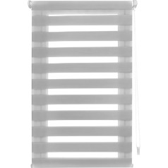 INTERBLIND Dienas un nakts rullo žalūzijas bez instrumentiem - EasyFix rullo žalūzijas izmērs 140 x 130 cm platums x augstums - rullo žalūzijas bez urbšanas auduma izmērs 137 x 125 cm - dienas un nakts rullo žalūzijas pelēkas krāsas