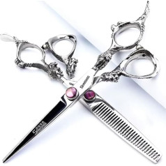 6/7/8 collu profesionālās matu griešanas retināšanas šķēres Japāņu friziera šķēres friziera friziera friziera šķēres vīriešiem vai sievietēm (6 collu 4 gab.) (6 collu 2 gab. komplekts)