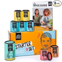 Just Spices Starter Set mit Spice Guide I Große Box mit 8 Gewürzen und Heft mit Anleitung, Tipps und Inspiration I Als Geschenk vai zum selber Genießen (Pappbox)