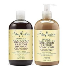 Shea Moisture - Jamaikas melnā rīcineļļas šampūnu un kondicionieru komplekts