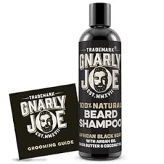 Gnarly Joe bārdas šampūns 100% dabīgs | Āfrikas melnās ziepes | Argana eļļa, šī sviests un kokosriekstu eļļa | Ideāli piemērots jutīgai ādai | 100 ml