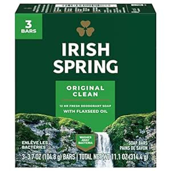 Irish Spring Original dezodorējošās ziepes 105 g 3-Count