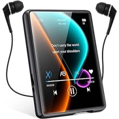 32 GB MP3 atskaņotājs Bluetooth 5.0 MECHEN 2,4 collu skārienekrāna pārnēsājams MP3 atskaņotājs, kas paredzēts darbam ar ierakstīšanas līniju, FM radio, skaļruni, atbalsta līdz 128 GB (melns)