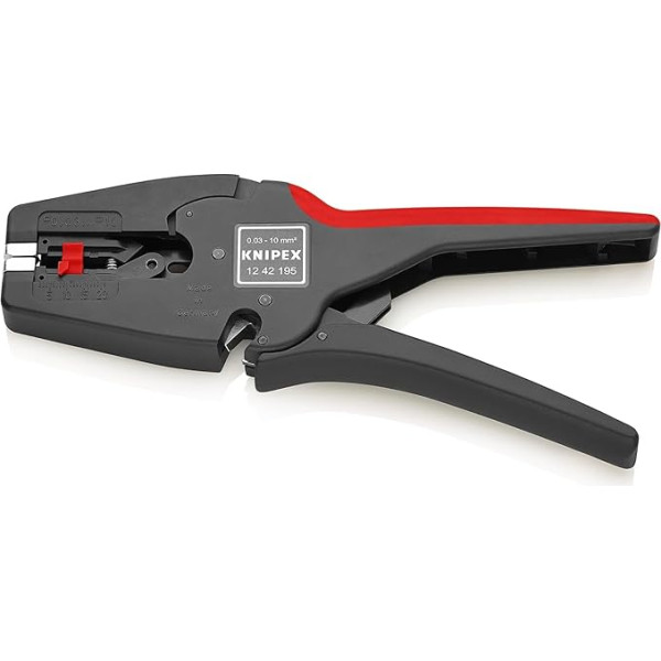 Knipex Selbstanpassende Abisolierzange - KNIPEX MultiStrip10 automatische Abisolierzange; to professionellen Entfernen from Isolationen an Leitern no 0,03 līdz 10,0 mm² ; 12 42 195 SB