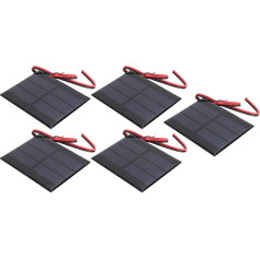 LANTRO JS Mini-Solarmodul, bateriju modulis, ar 30 cm garumu, 60 x 80 x 3 mm, līdzstrāvas 0,65 W, 1,5 V, 5 Stück