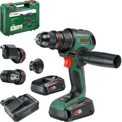 Bosch AdvancedDrill 18V-80 QuickSnap akumulatora urbjmašīna (urbšanai un skrūvēšanai; ar leņķa, ekscentrisko un magnētisko stiprinājumu; papildu rokturis; ar akumulatoru un lādētāju)