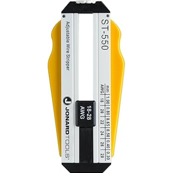 Jonard Tools ST-550 ABS Präzisionsabisolierzange, verstellbar, 18 bis 28 AWG, 3-57/64 Zoll Länge x 1-19/32 Zoll Höhe x 19/32 Zoll Dicke