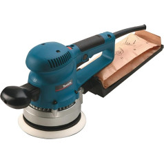 Makita BO6030JX Exzenterschleifer 150 mm + Schleifpapier-Set im MAKPAC, Blau, Silber, 13x160 mm