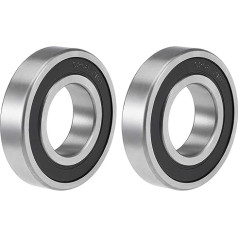 2 x dziļi rievoto lodīšu gultņi 40mm x 80mm x 18mm dubultā hermētiskā hroma tērauda P6 (ABEC3) 6208-2RS