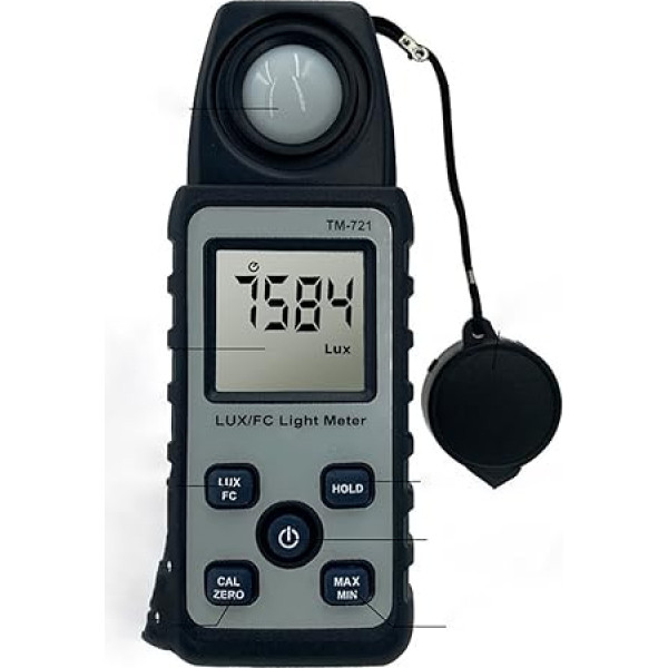 DIKAMAN Lichtmeter, TM-721. Handheld-Beleuchtungskörper-Meter-Beleuchtungskörper-Meter-Beleuchtungszähler-Lichtmesser-Mini-Typ für die Kultivierung und Messung von Zimmerpflanze